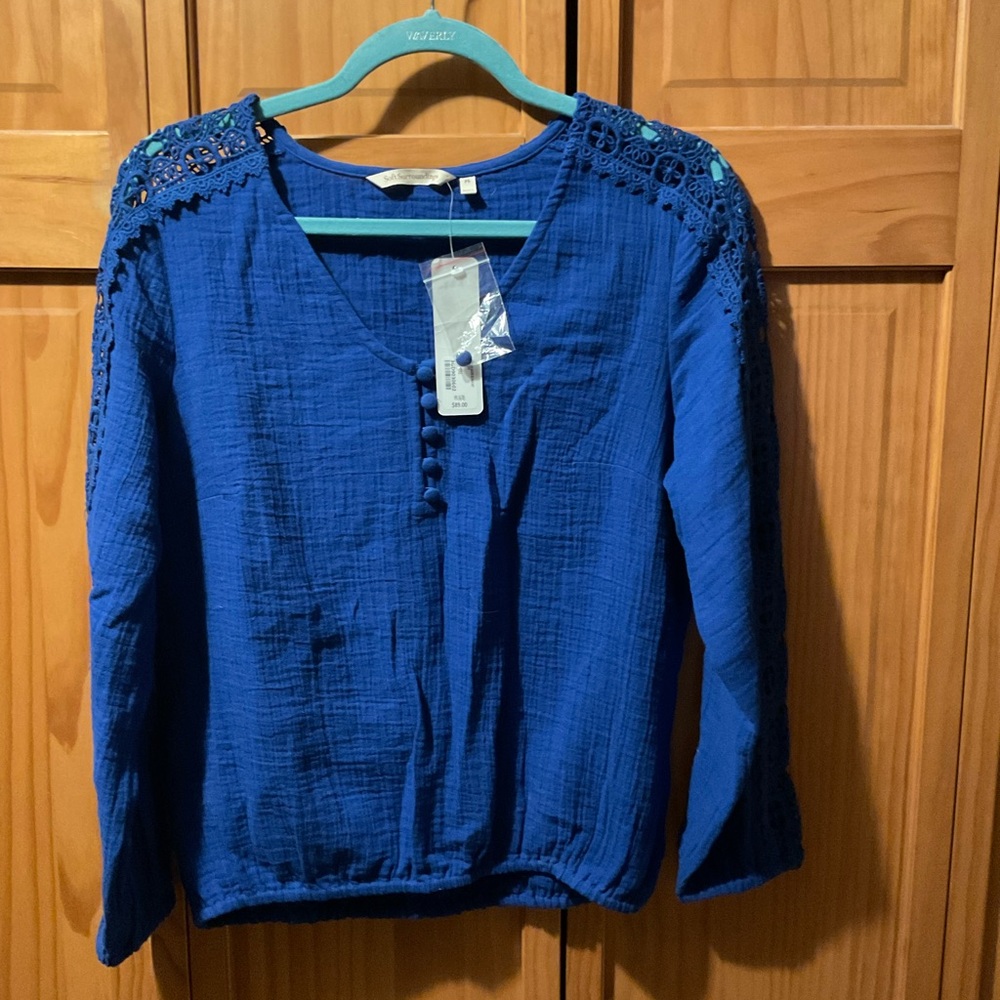 Soft Surroundings Royal Blue Textured Top